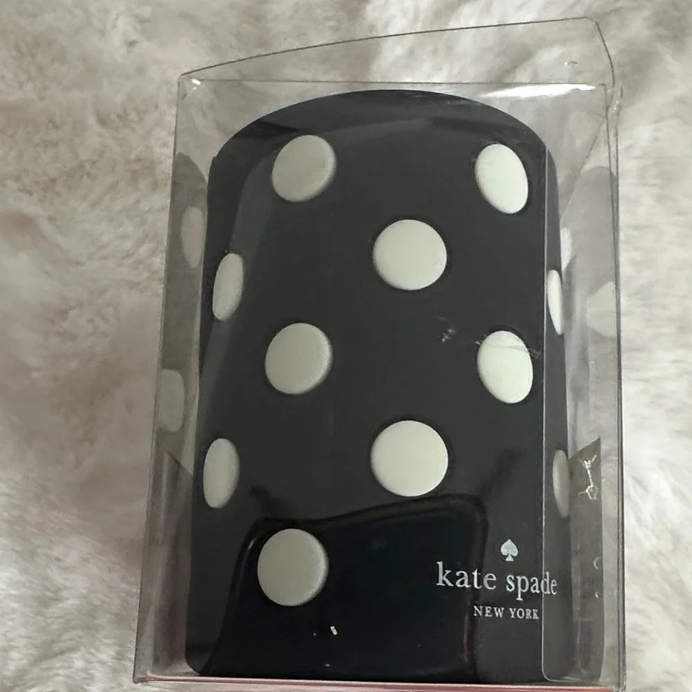 kate spade Black and White Polka Dot Drink Cozy